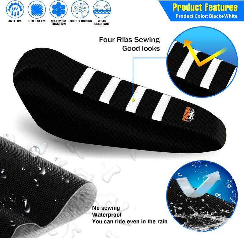 MCHMFG Motorcycle Dirt Bike Seat Cover for Surron Sur Ron Light Bee X/S - E Bike Seat Cover (White) - Image 3